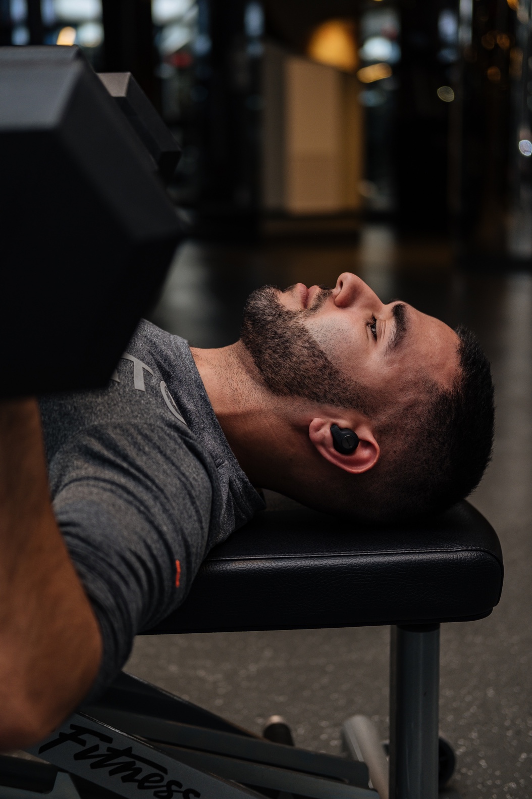 Man Bench-Pressing